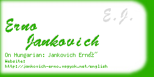 erno jankovich business card